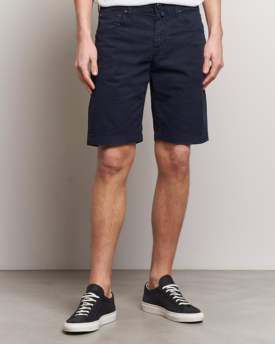 Herre | Klær | Jacob Cohën | Nicolas Cotton Gabardine Shorts Navy