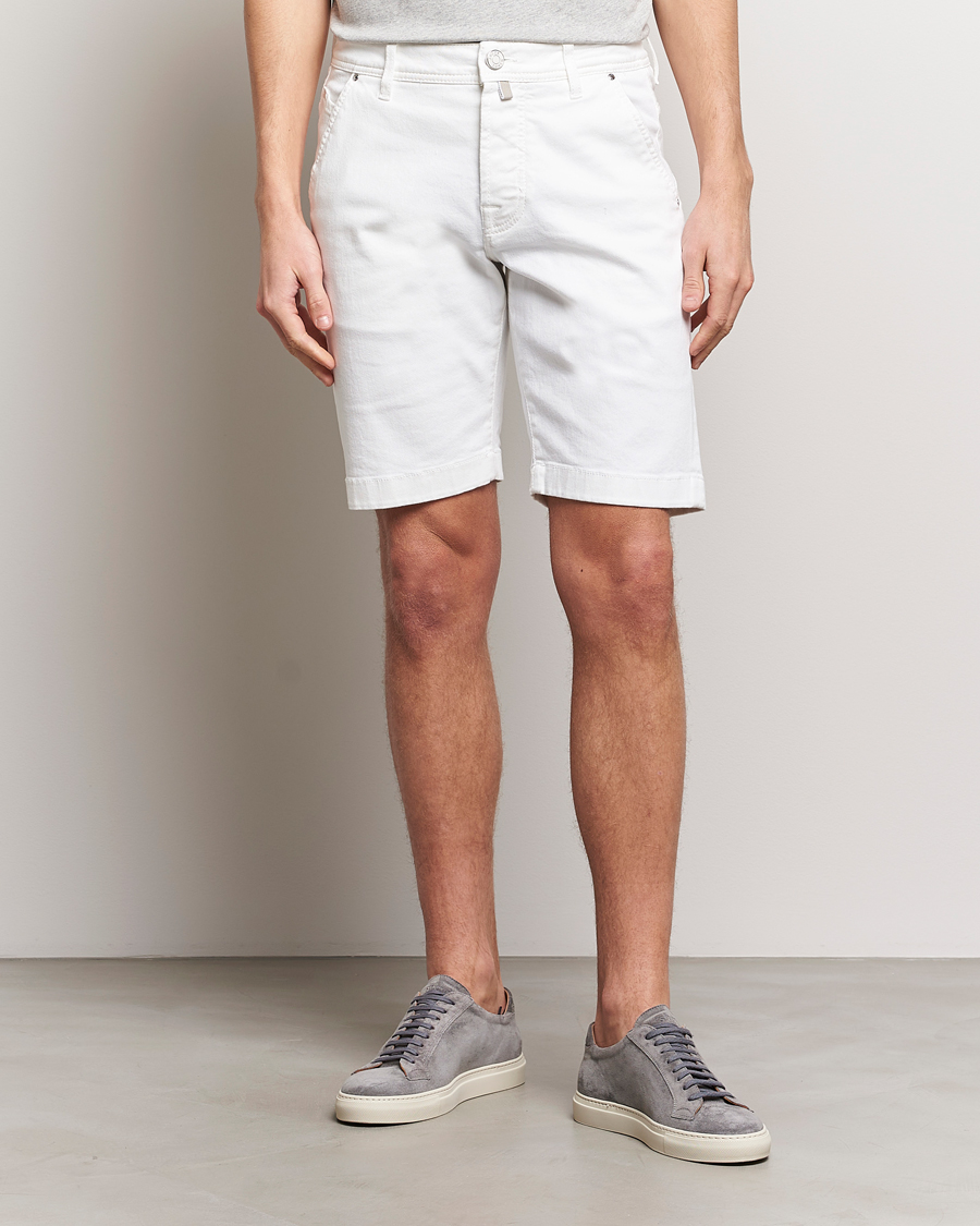 Herre | Avdelinger | Jacob Cohën | Lou Stretch Denim Shorts White