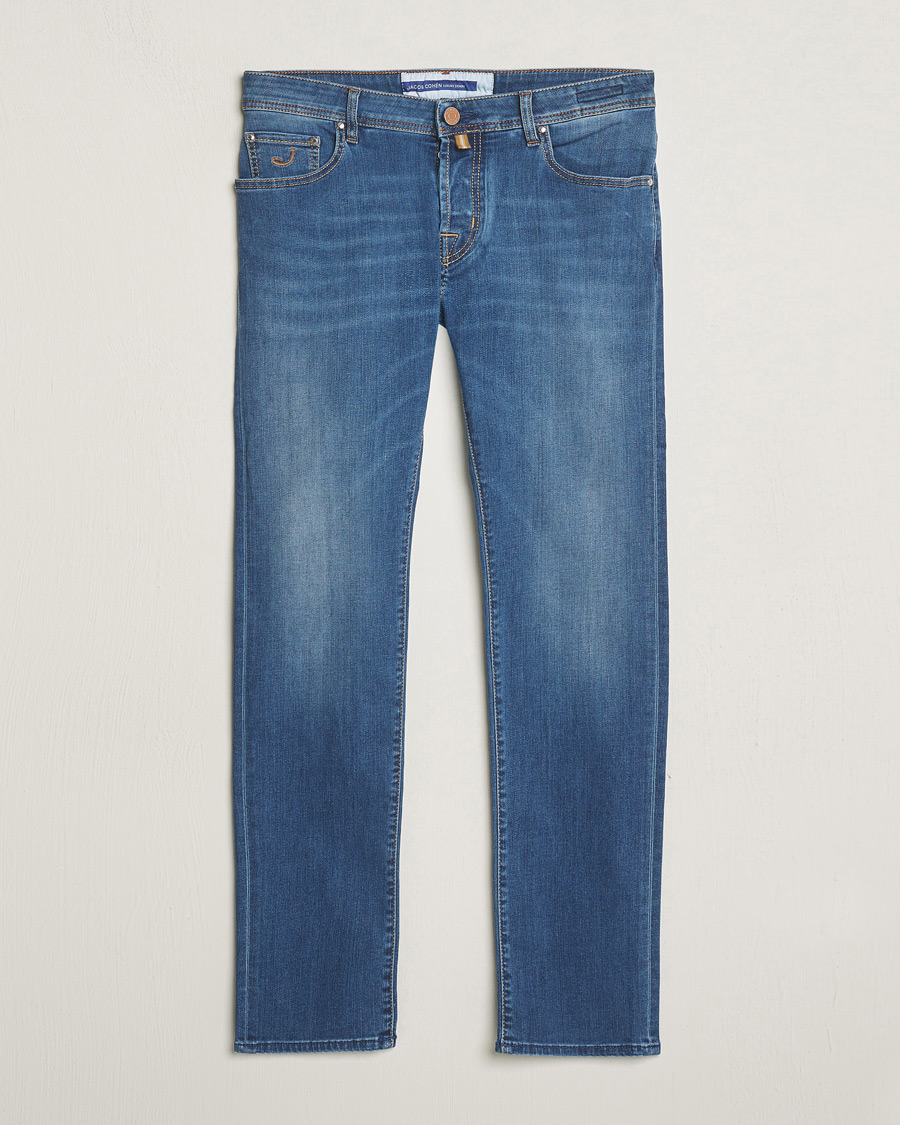 Herre | Jeans | Jacob Cohën | Nick Slim Fit Stretch Jeans Mid Blue