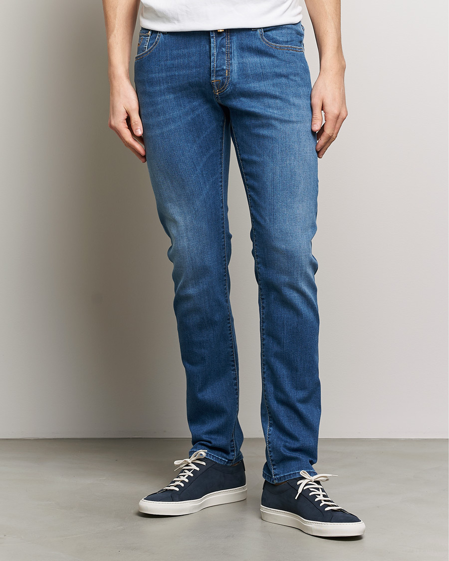 Herre | Italian Department | Jacob Cohën | Nick Slim Fit Stretch Jeans Mid Blue