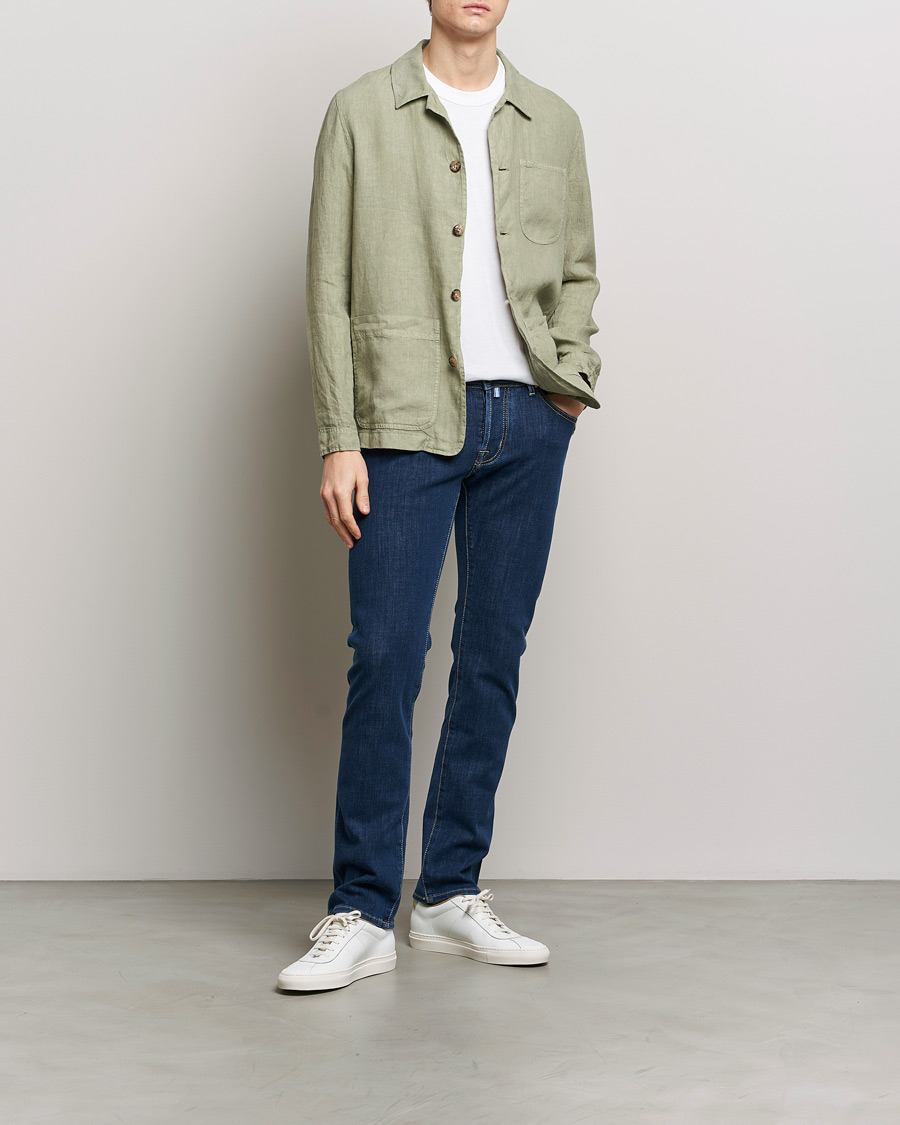Herre | Jeans | Jacob Cohën | Nick Slim Fit Dual Stretch Jeans Dark Blue