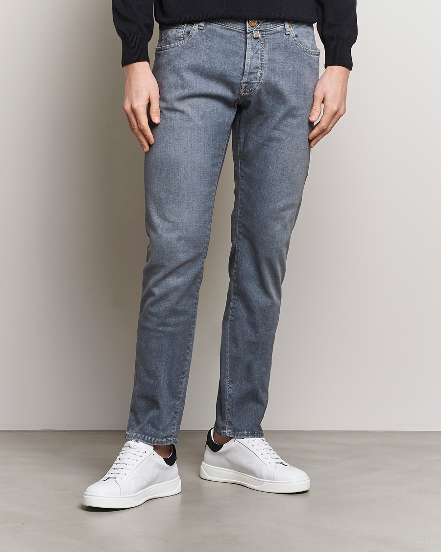 Herre | Jeans | Jacob Cohën | Nick Naples Super Slim Stretch Jeans Light Grey
