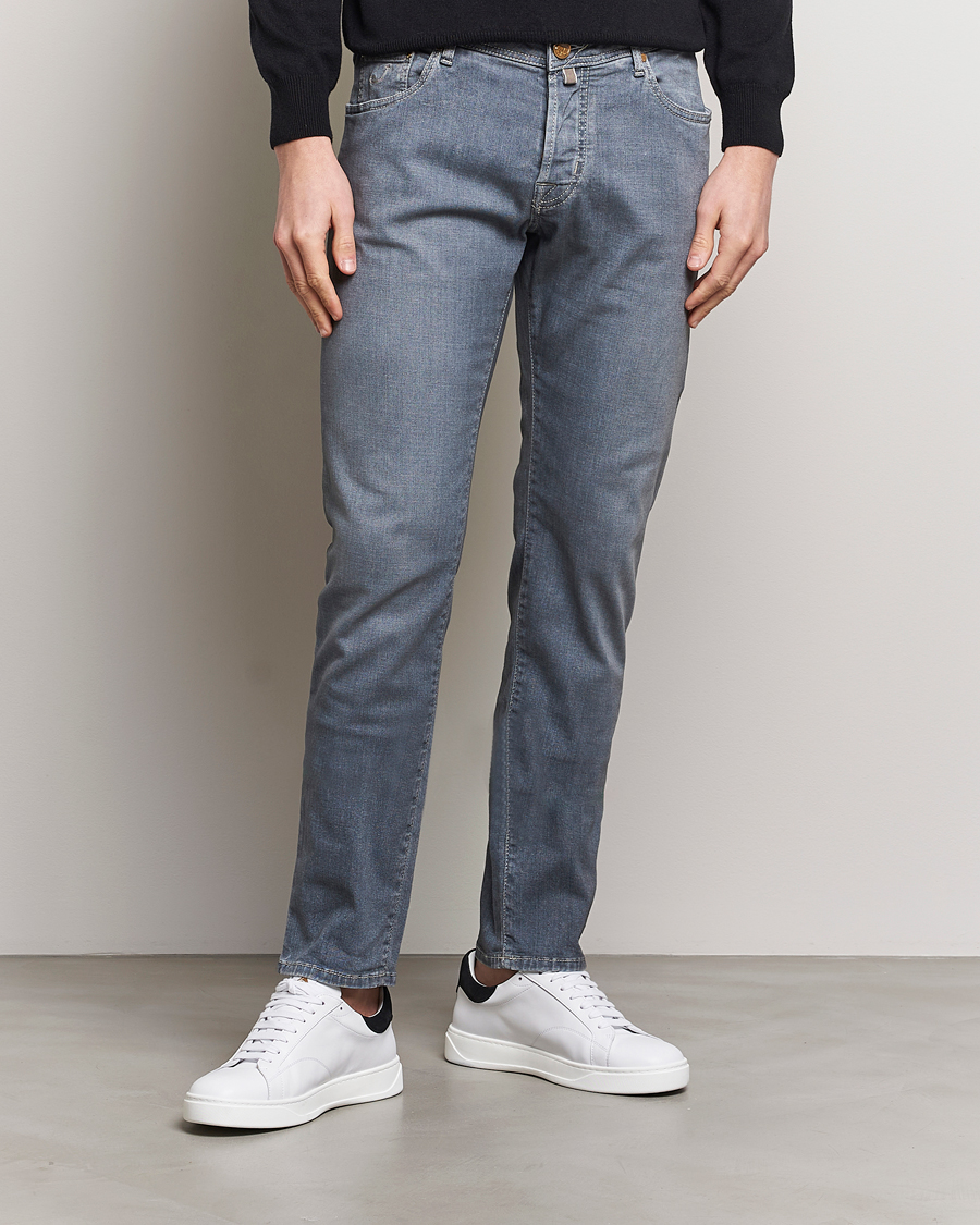 Herre | Slim fit | Jacob Cohën | Nick Naples Super Slim Stretch Jeans Light Grey