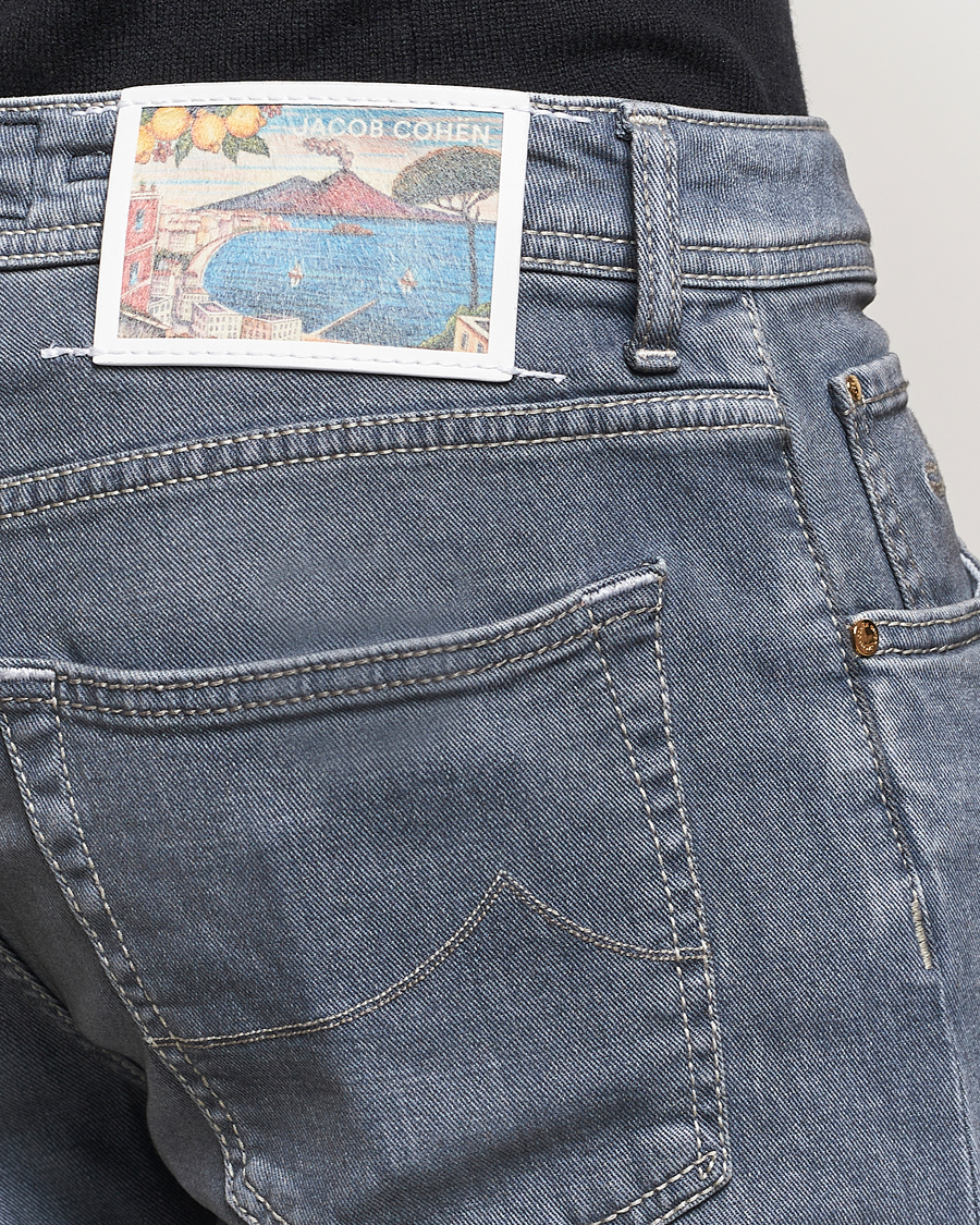 Herre | Jeans | Jacob Cohën | Nick Naples Super Slim Stretch Jeans Light Grey