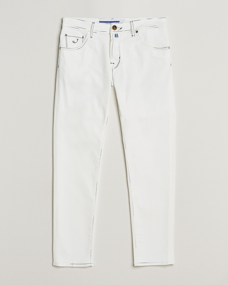 Herre | Jeans | Jacob Cohën | Scott Portofino Slim Fit Stretch Jeans White