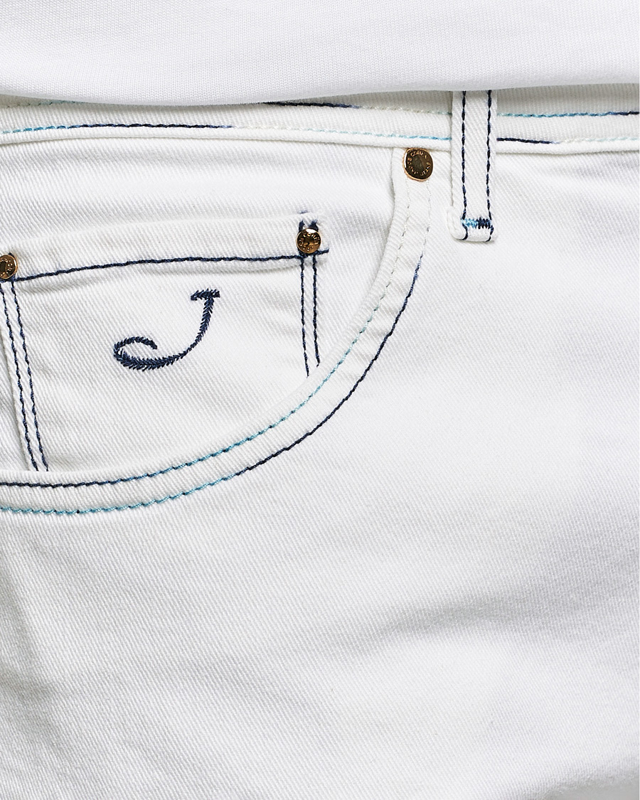 Herre | Jeans | Jacob Cohën | Scott Portofino Slim Fit Stretch Jeans White