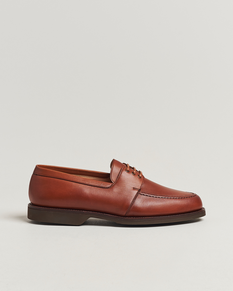 Herre | Crockett & Jones Falmouth Deck Shoes Tan Wax Calf | Crockett & Jones | Falmouth Deck Shoes Tan Wax Calf