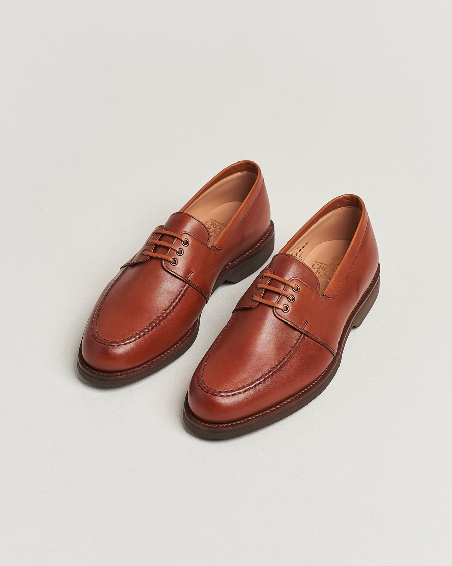 Herre | Seilersko | Crockett & Jones | Falmouth Deck Shoes Tan Wax Calf