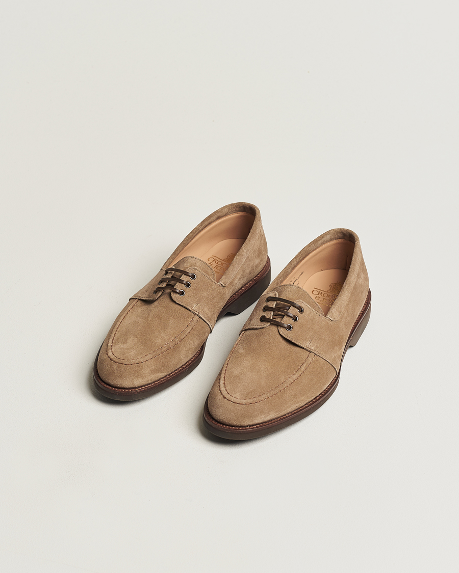 Herre | Seilersko | Crockett & Jones | Falmouth Deck Shoes Khaki Suede