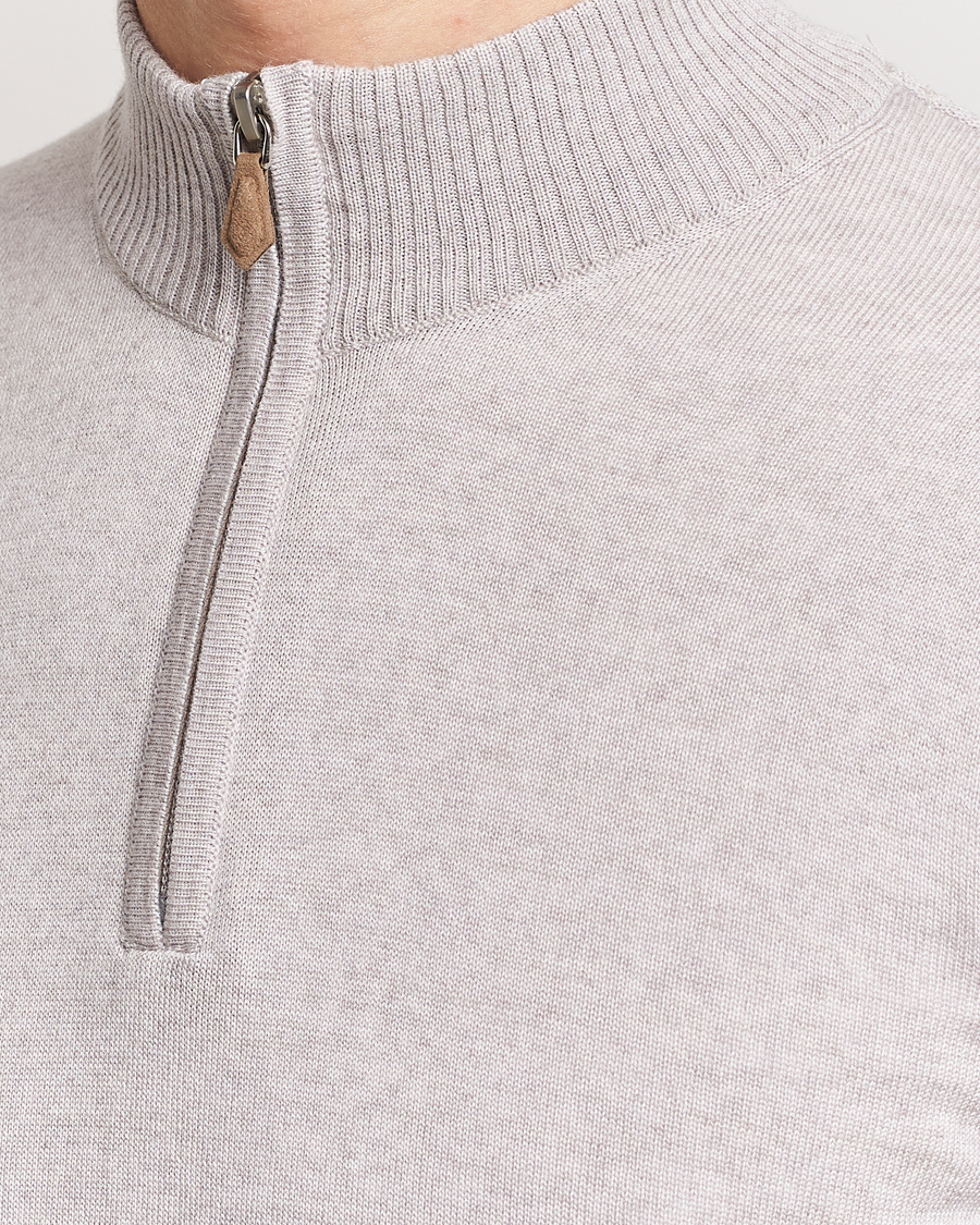 Herre | Gensere | Stenströms | Merino Wool Half Zip Beige