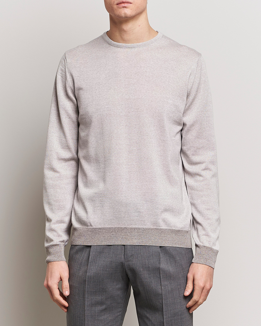 Herre | Klær | Stenströms | Merino Contrast Crew Neck Beige