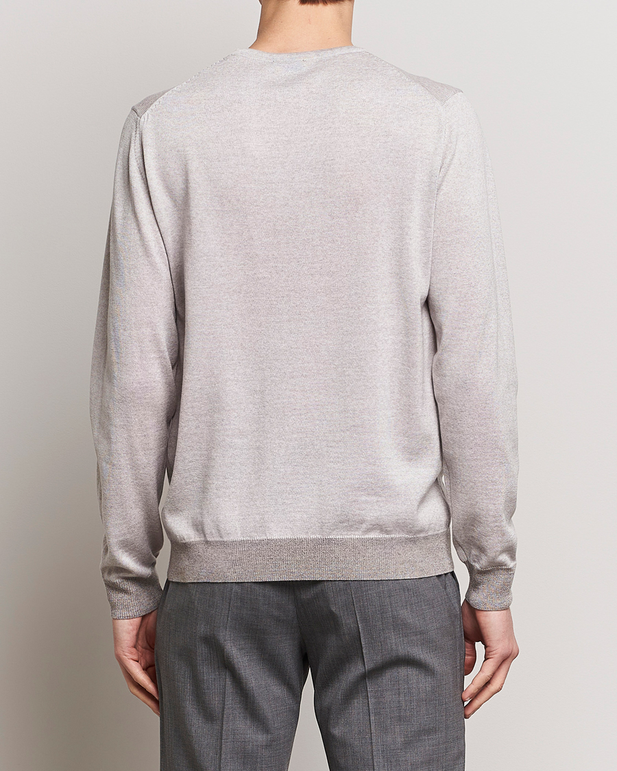 Herre | Gensere | Stenströms | Merino Contrast Crew Neck Beige