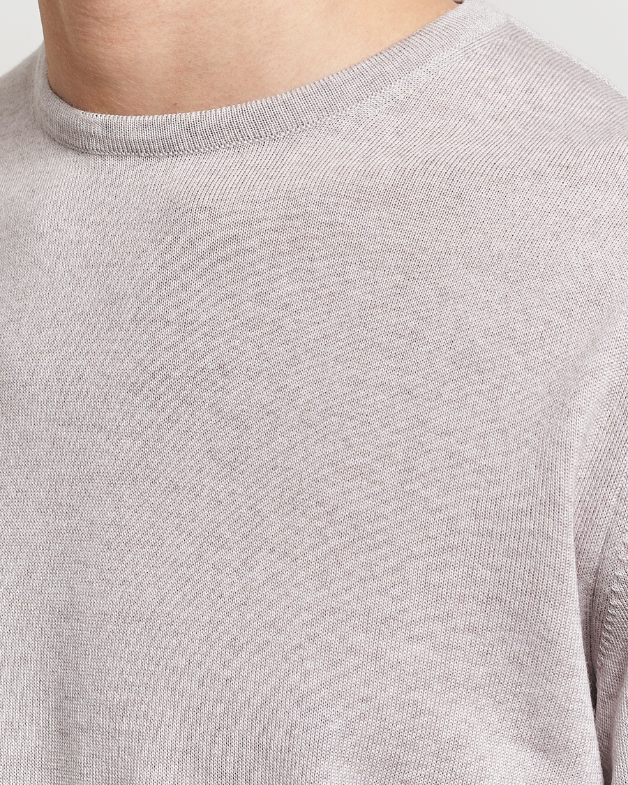 Herre | Gensere | Stenströms | Merino Contrast Crew Neck Beige