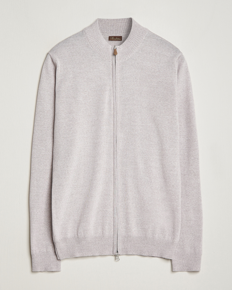 Herre | Gensere | Stenströms | Merino Wool Full Zip Beige