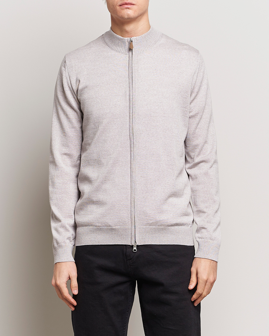 Herre | Avdelinger | Stenströms | Merino Wool Full Zip Beige