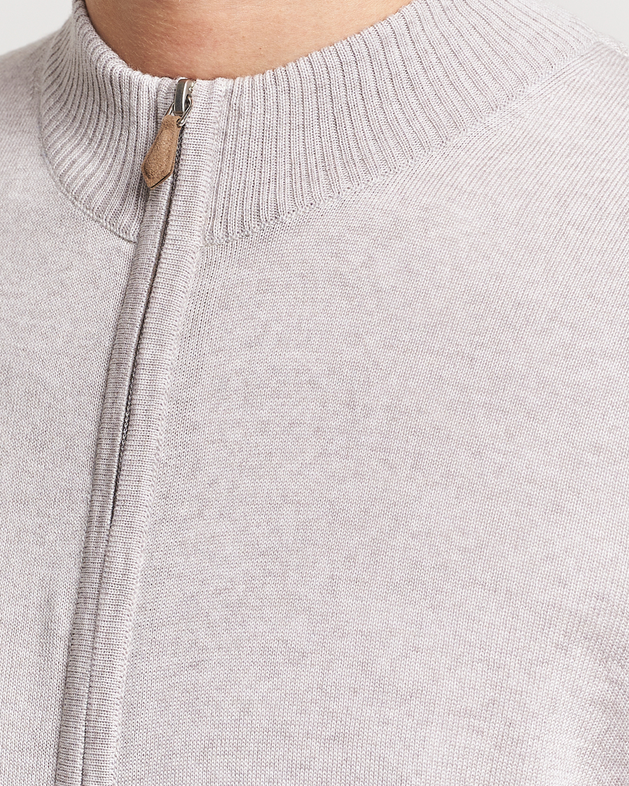 Herre | Gensere | Stenströms | Merino Wool Full Zip Beige