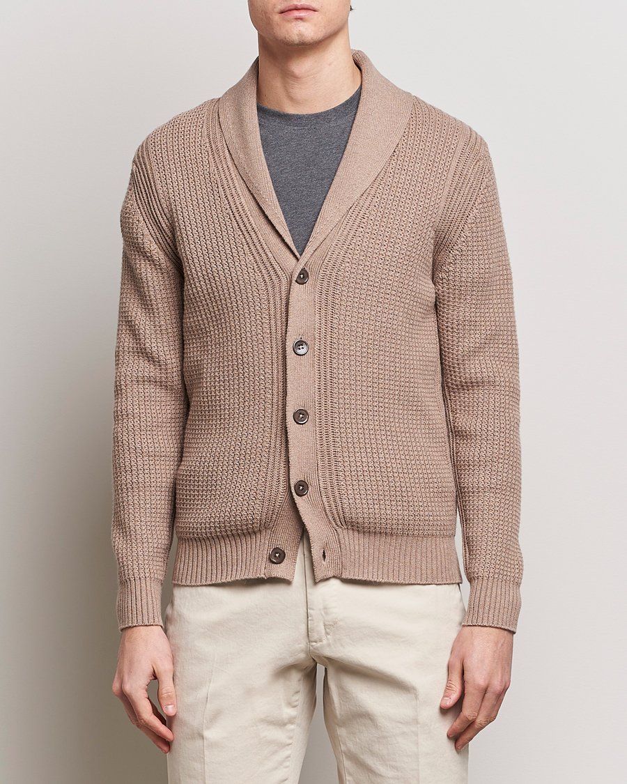 Herre |  | Stenströms | Cotton/Cashmere Shawl Cardigan Brown