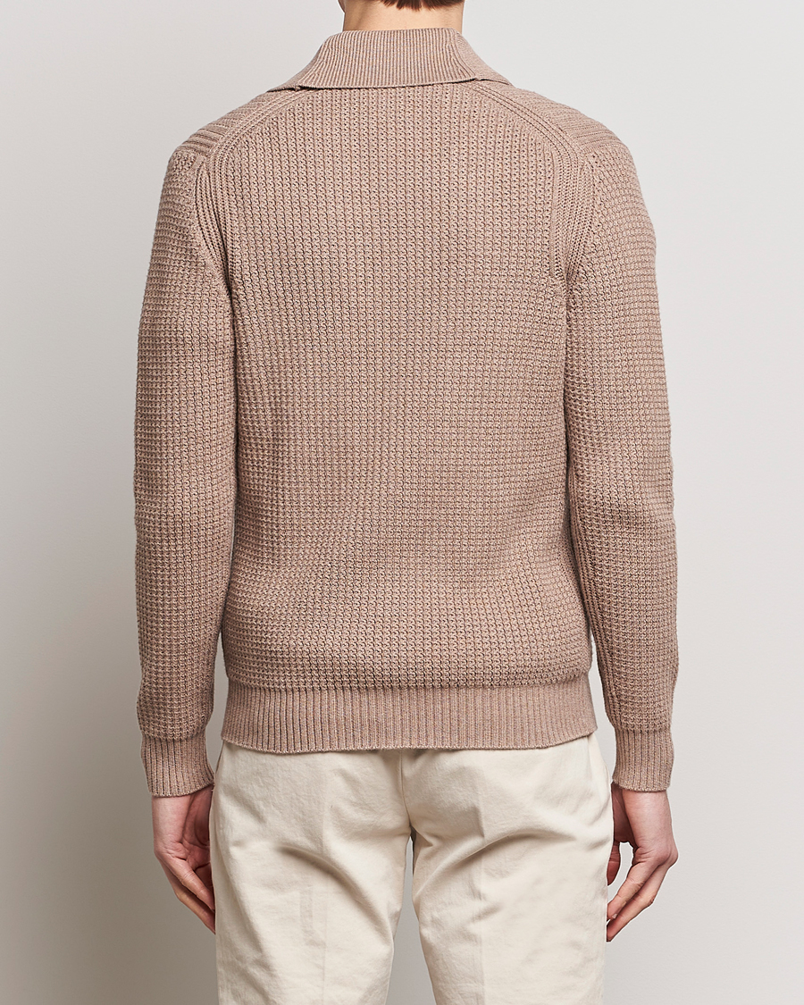 Herre | Gensere | Stenströms | Cotton/Cashmere Shawl Cardigan Brown