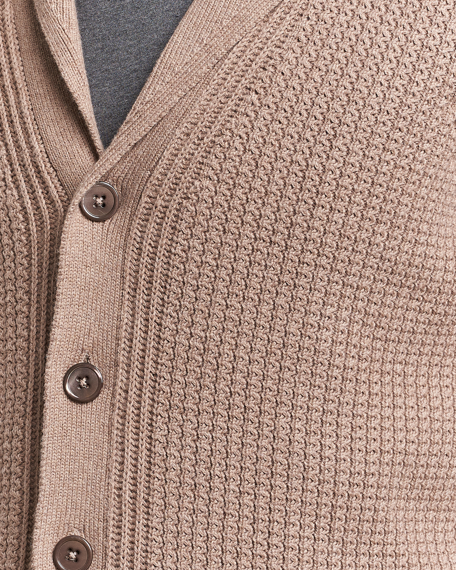 Herre | Gensere | Stenströms | Cotton/Cashmere Shawl Cardigan Brown