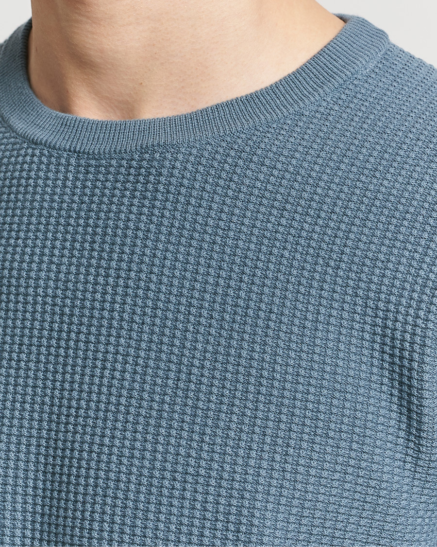 Herre | Gensere | Stenströms | Organic Cotton Crew Neck Mid Blue