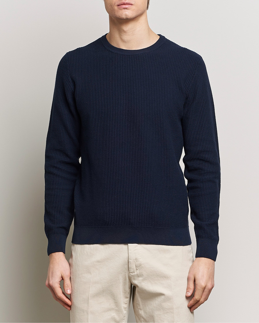 Herr | Tröjor | Stenströms | Organic Cotton Crew Neck Navy