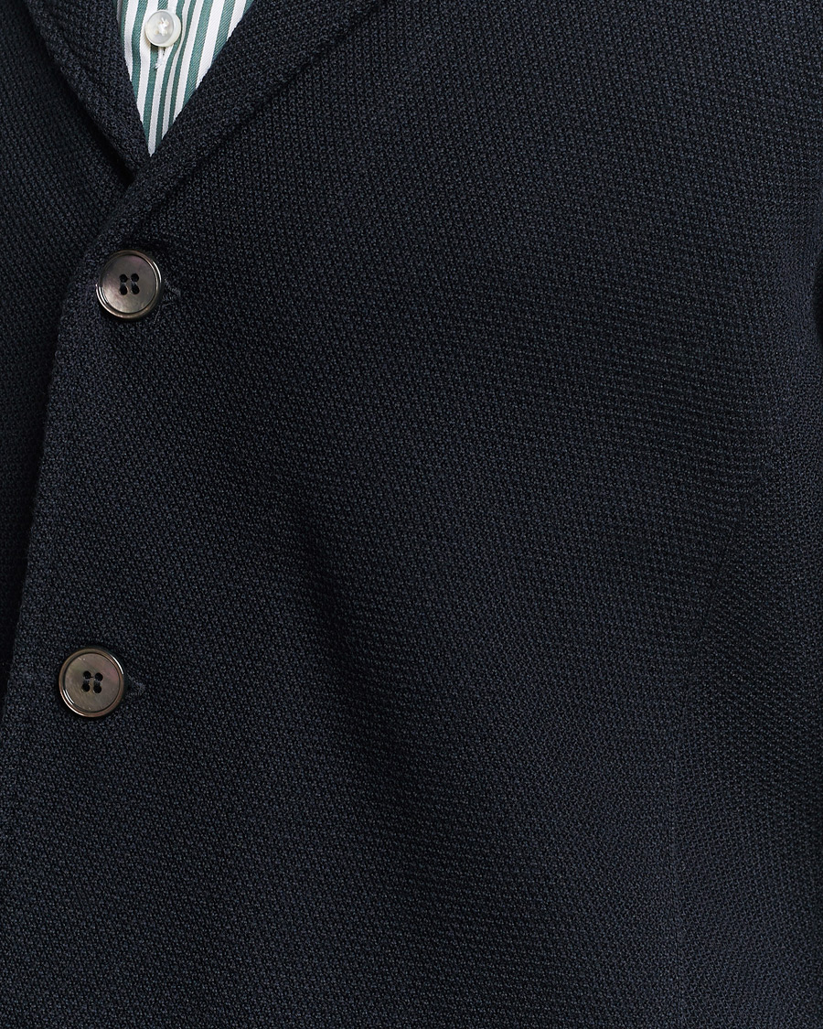 Herre | Dressjakker | Stenströms | Merino Wool Texture Knitted Blazer Navy