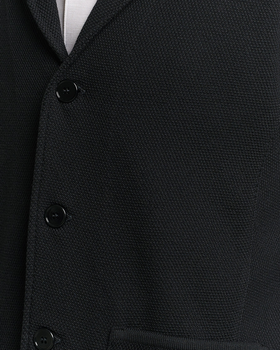 Herre | Dressjakker | Stenströms | Merino Wool Texture Knitted Blazer Black