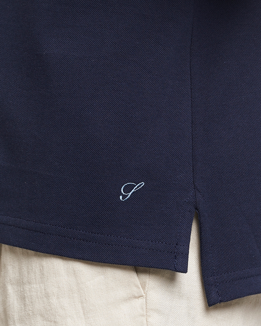 Herre | Pikéer | Stenströms | Organic Cotton Piquet Polo Shirt Navy