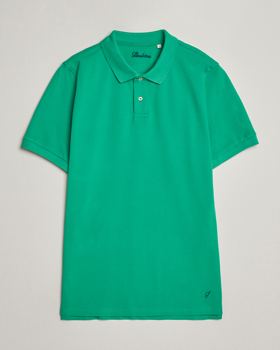 Herre | Pikéer | Stenströms | Organic Cotton Piquet Polo Shirt Green