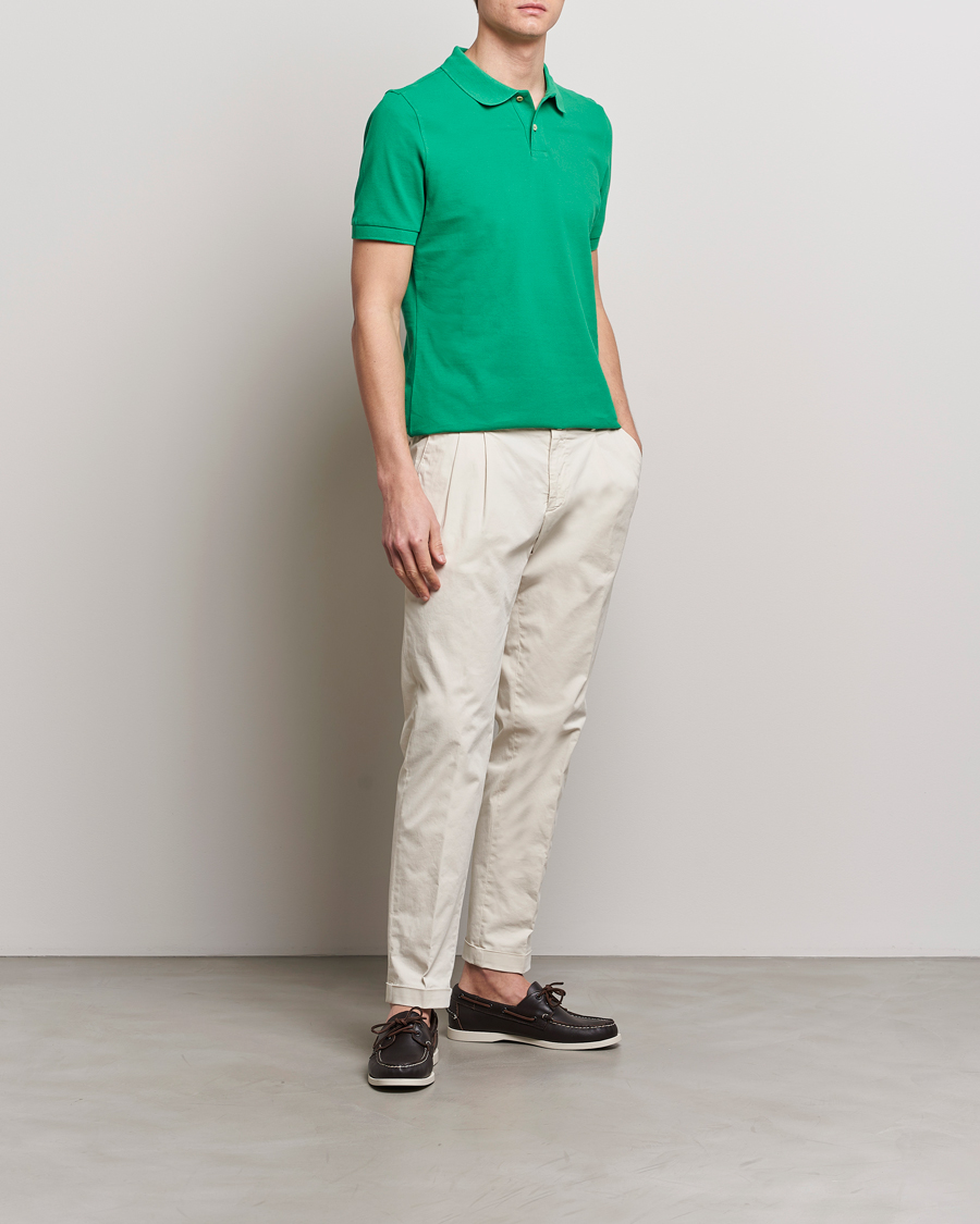 Herre | Pikéer | Stenströms | Organic Cotton Piquet Polo Shirt Green