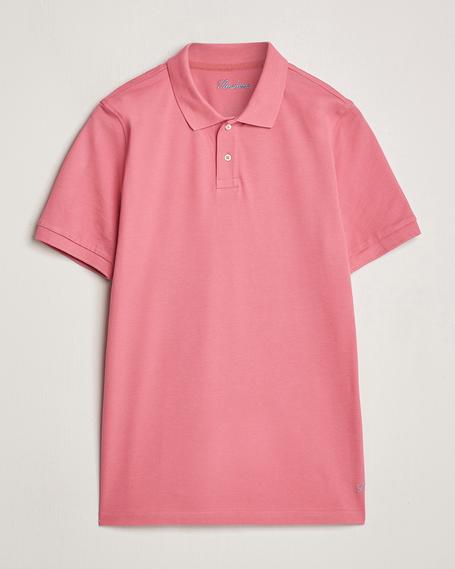 Herre | Pikéer | Stenströms | Organic Cotton Piquet Polo Shirt Rasperry