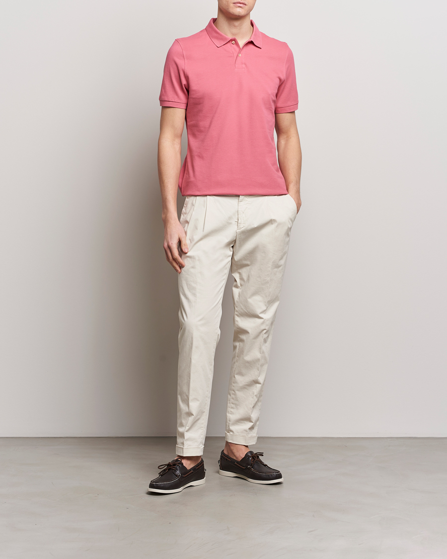 Herre | Pikéer | Stenströms | Organic Cotton Piquet Polo Shirt Rasperry