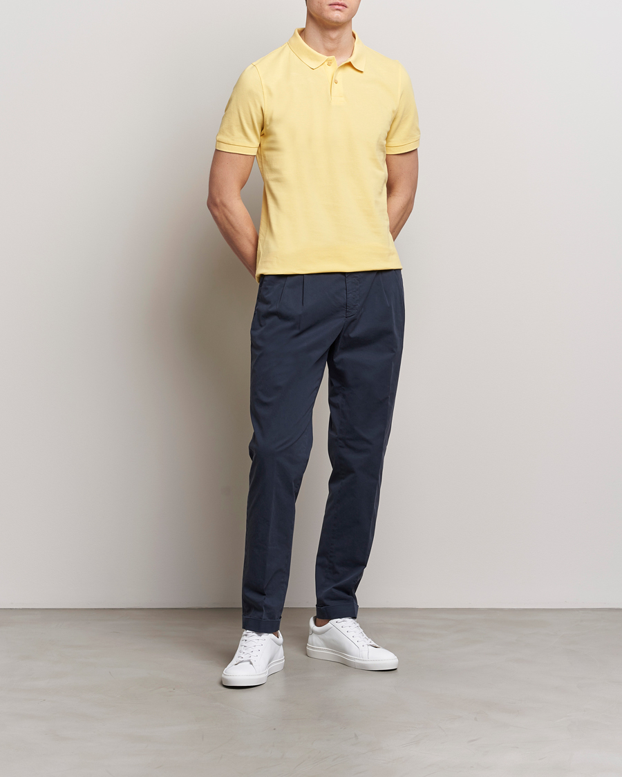 Herre | Pikéer | Stenströms | Organic Cotton Piquet Polo Shirt Yellow