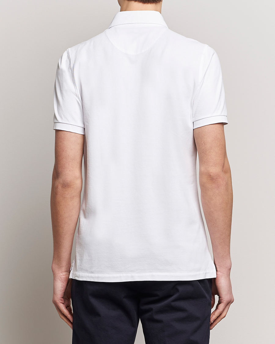 Herre | Pikéer | Stenströms | Cotton Pique Contrast Polo Shirt White