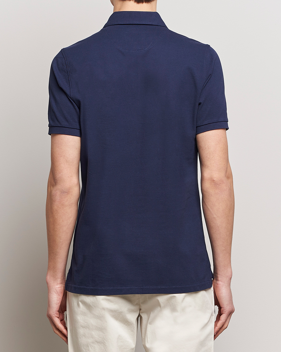 Herre | Pikéer | Stenströms | Cotton Pique Contrast Polo Shirt Navy