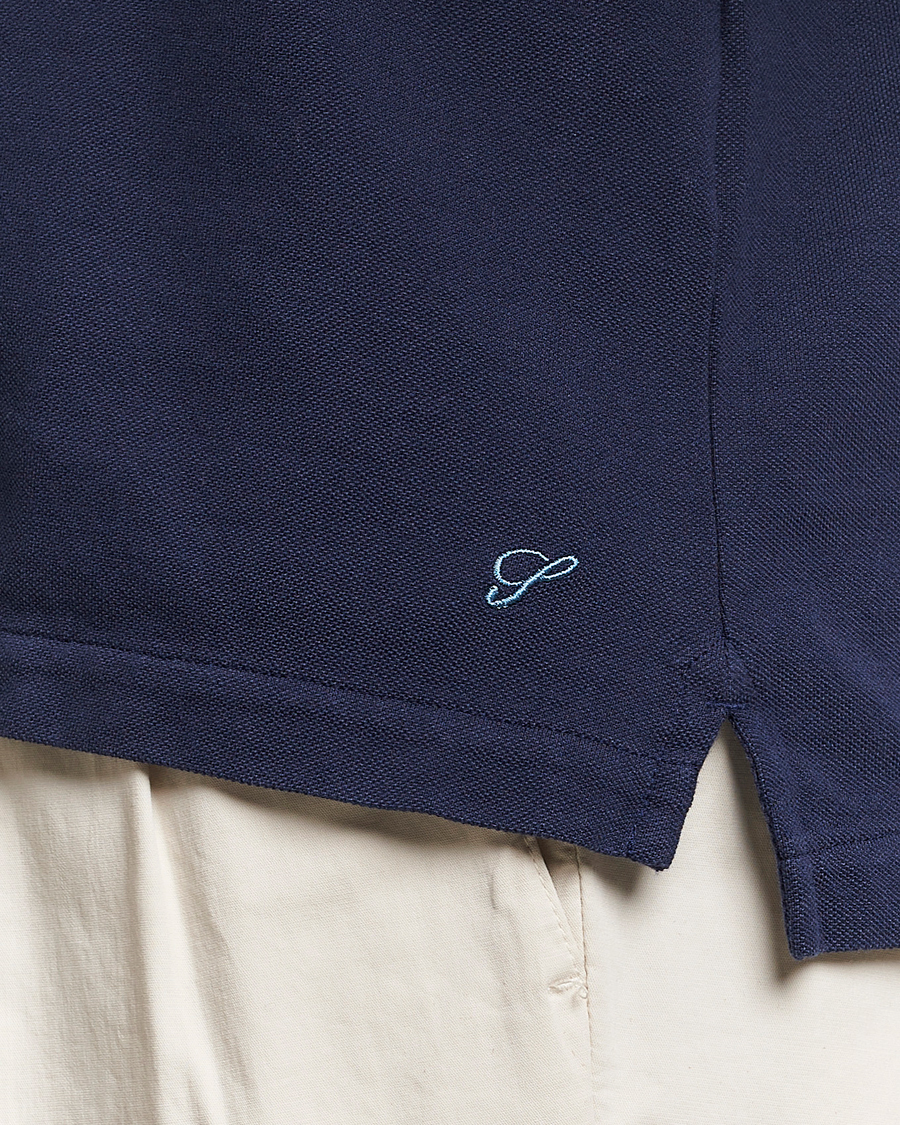 Herre | Pikéer | Stenströms | Cotton Pique Contrast Polo Shirt Navy