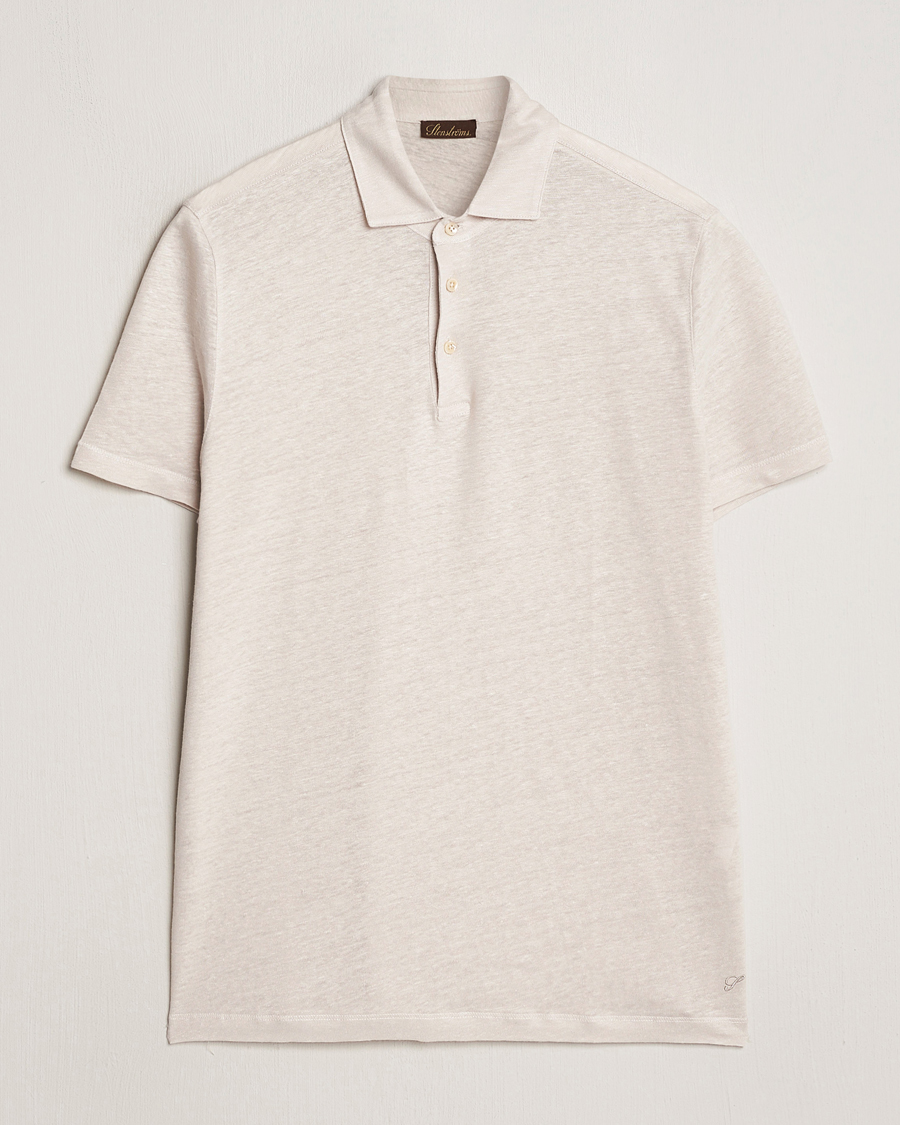 Herre | Pikéer | Stenströms | Linen Polo Shirt Beige