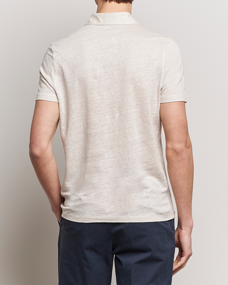 Herre | Pikéer | Stenströms | Linen Polo Shirt Beige