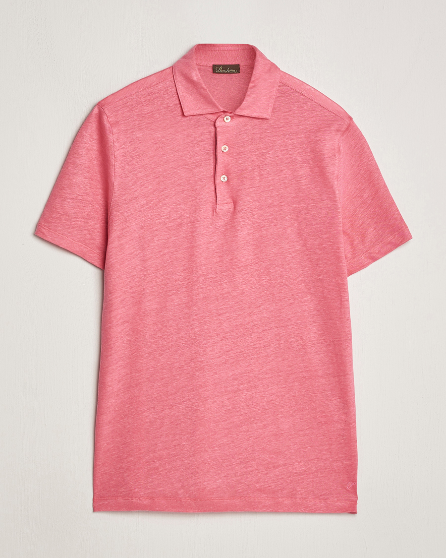 Herre | Pikéer | Stenströms | Linen Polo Shirt Rasperry