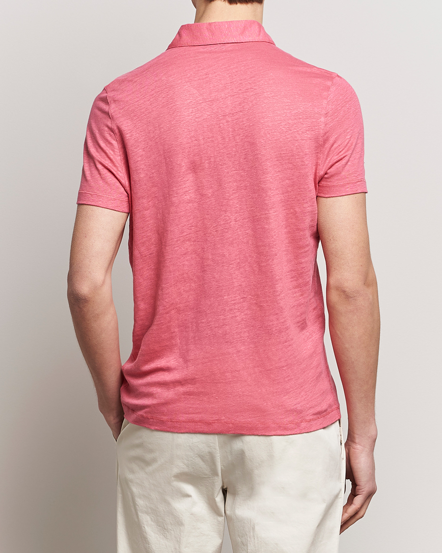 Herre | Pikéer | Stenströms | Linen Polo Shirt Rasperry