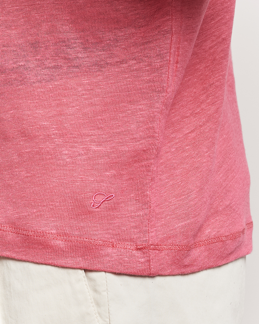 Herre | Pikéer | Stenströms | Linen Polo Shirt Rasperry