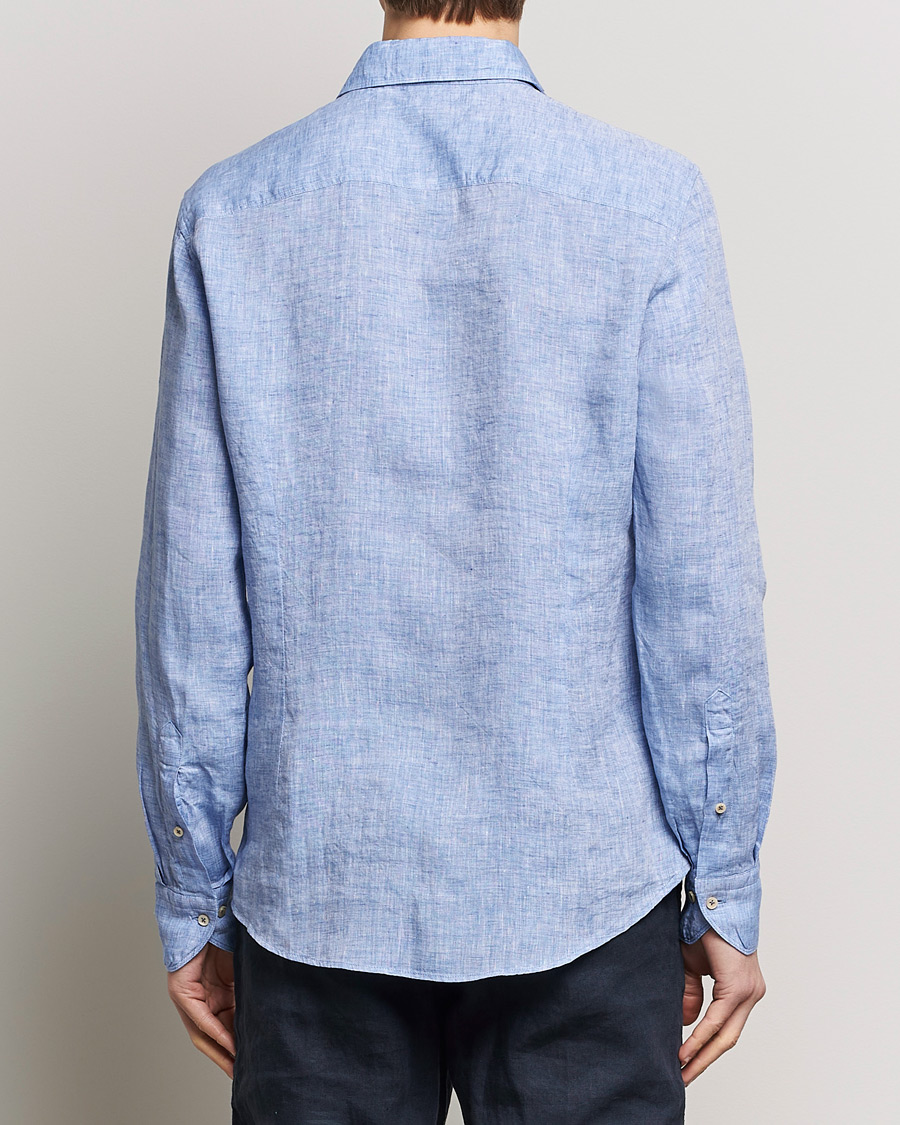 Herre | Skjorter | Stenströms | Slimline Cut Away Linen Shirt Blue