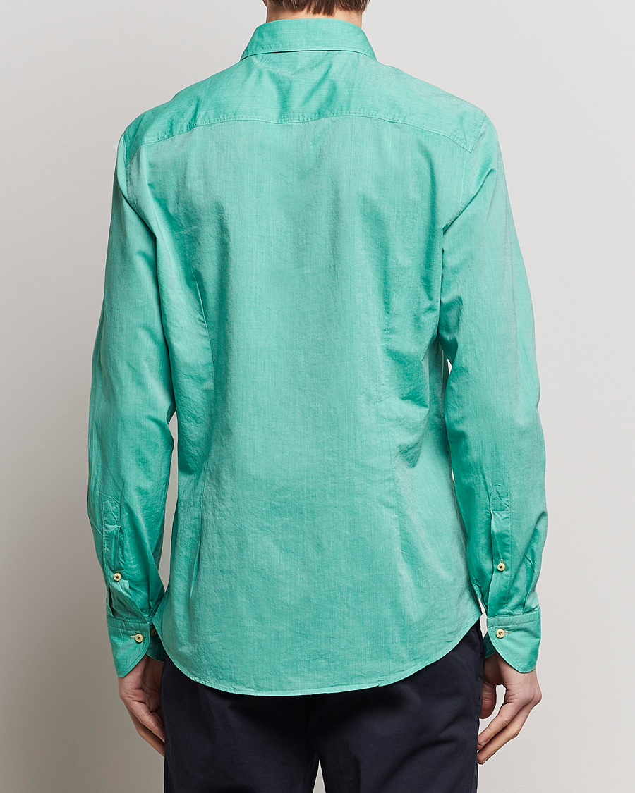 Herre | Skjorter | Stenströms | Slimline Washed Summer Poplin Shirt Green