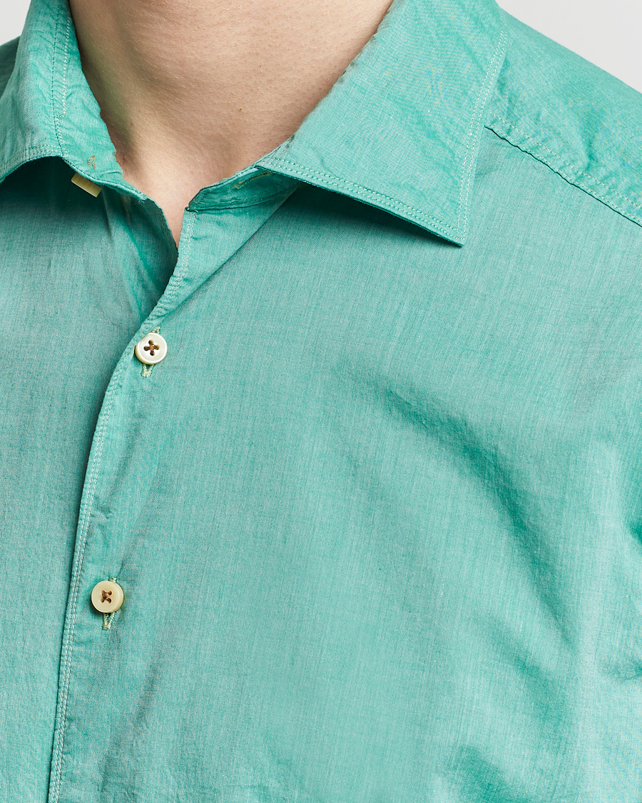 Herre | Skjorter | Stenströms | Slimline Washed Summer Poplin Shirt Green