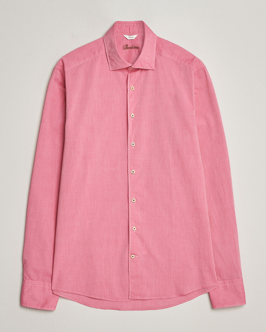 Herre | Skjorter | Stenströms | Slimline Washed Summer Poplin Shirt Rasperry
