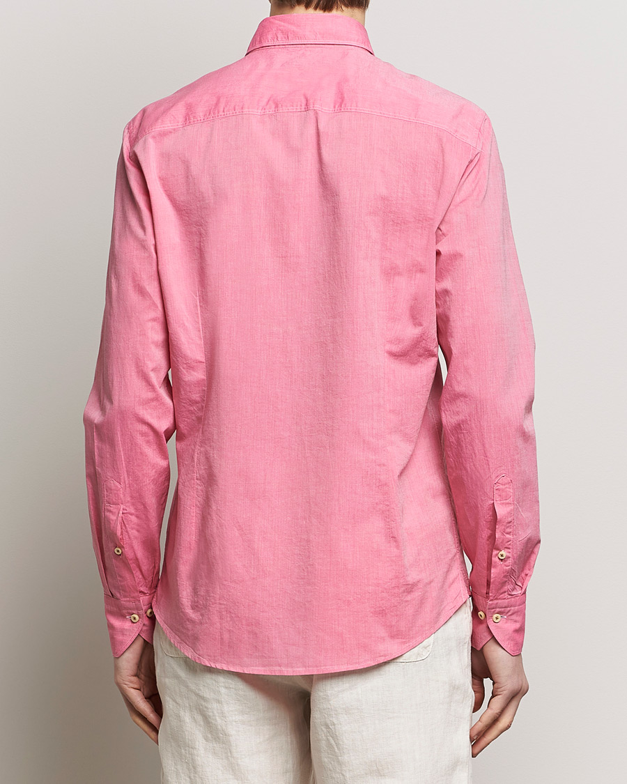 Herre | Skjorter | Stenströms | Slimline Washed Summer Poplin Shirt Rasperry