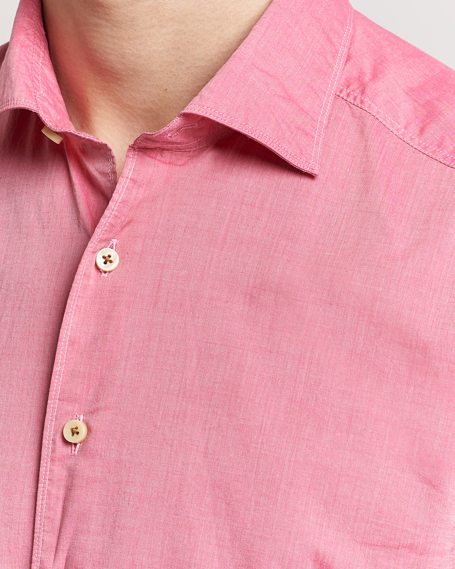 Herre | Skjorter | Stenströms | Slimline Washed Summer Poplin Shirt Rasperry