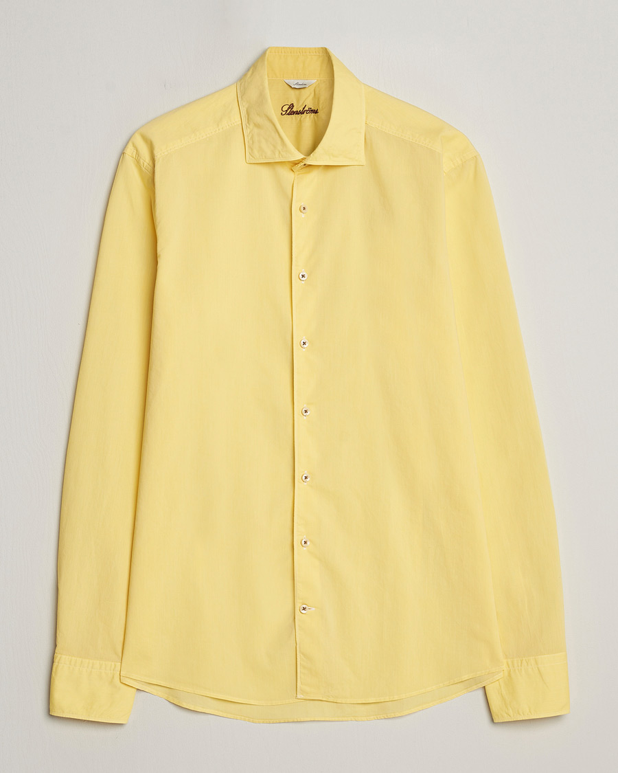 Herre | Skjorter | Stenströms | Slimline Washed Summer Poplin Shirt Yellow