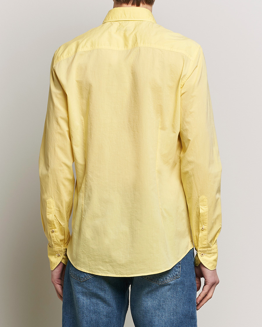 Herre | Skjorter | Stenströms | Slimline Washed Summer Poplin Shirt Yellow