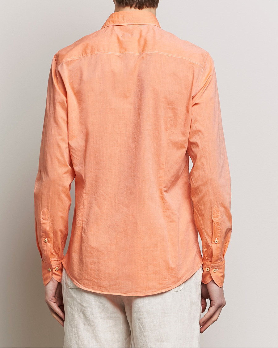 Herre | Skjorter | Stenströms | Slimline Washed Summer Poplin Shirt Orange
